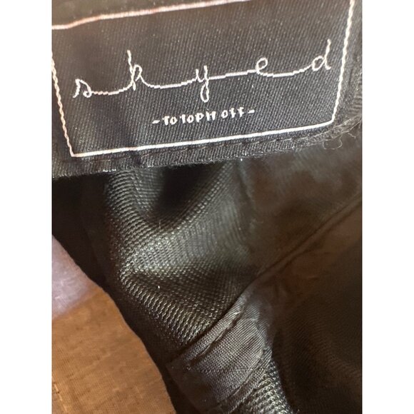 Skyed Black Wool Blend Adjustable Strapback Hat - Picture 6 of 7